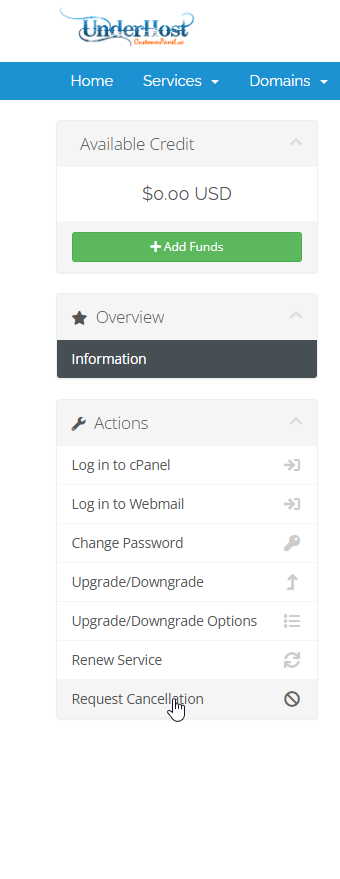 Request Cancellation Button Screenshot